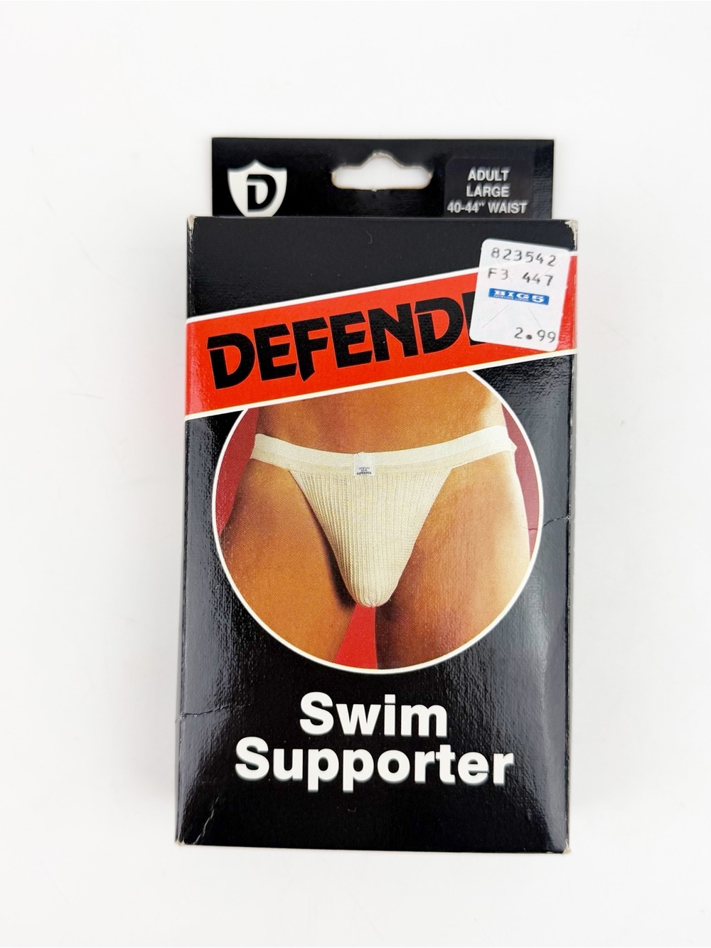 Vintage 1980s Defender Swim Supporter Jockstrap Large 40-44 NOS NIB Made In USA